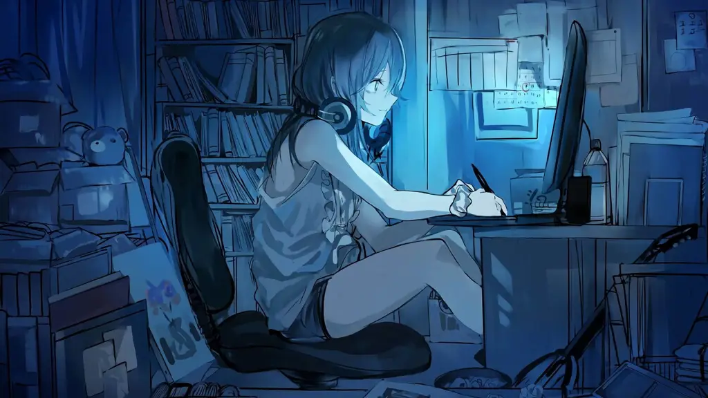 Streaming Anime di Perangkat Anda Seseorang menonton anime di laptop