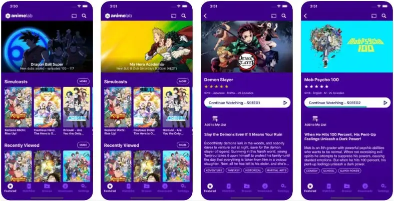Perbandingan aplikasi nonton anime terbaik