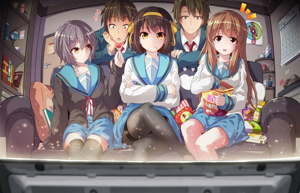 Temukan Anime Favoritmu Gambar karakter anime menonton anime