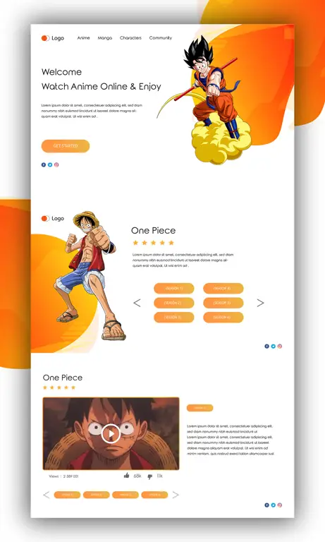 Memilih anime untuk ditonton Antarmuka platform streaming anime