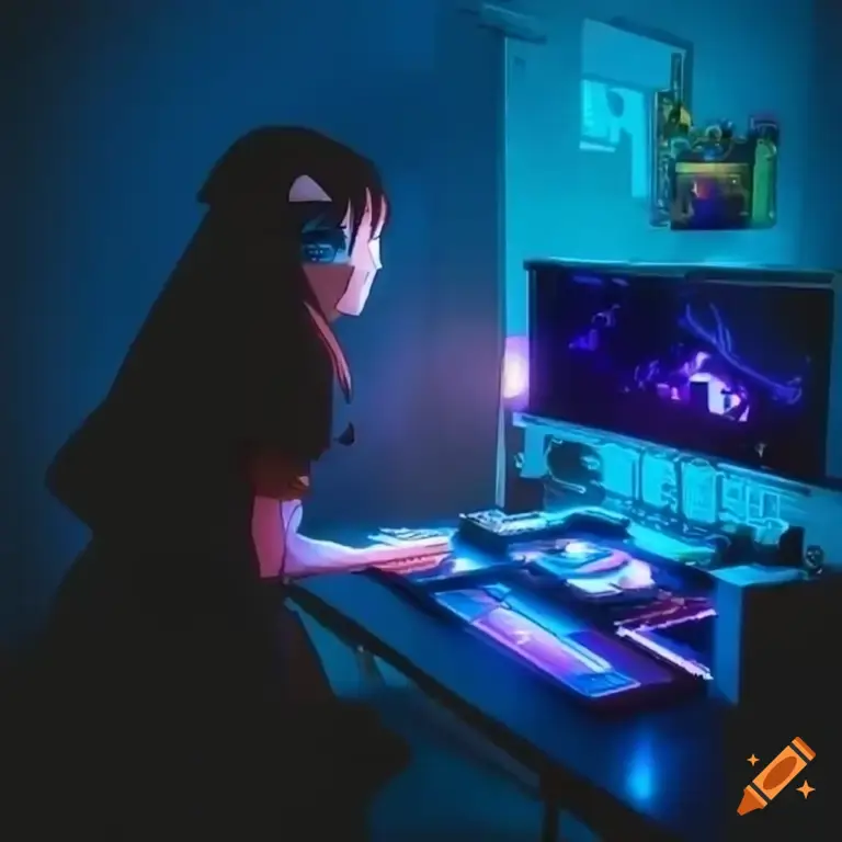 Menonton Anime di PC dengan Nyaman Gambar seseorang menonton anime di PC dengan nyaman