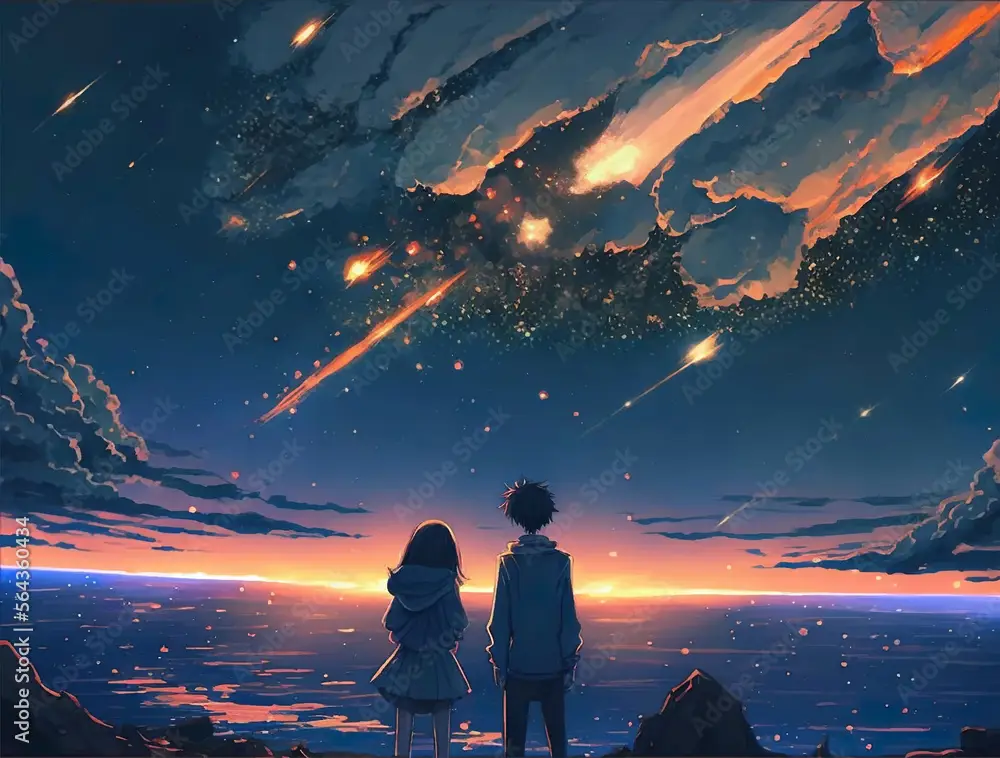 Menikmati anime bersama teman Penggemar anime yang sedang menonton bersama dengan gembira