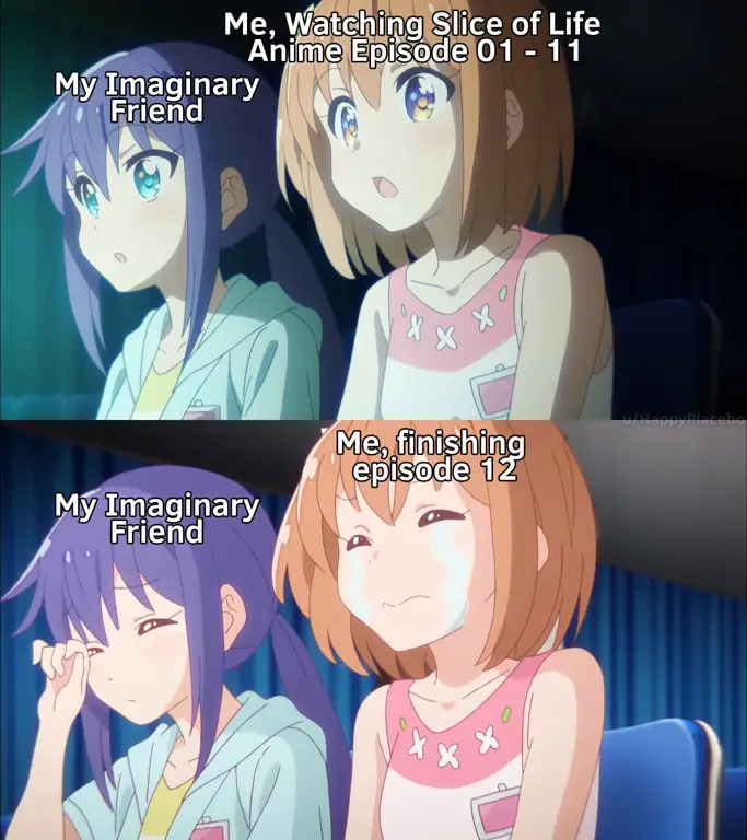 Menikmati anime bersama teman Teman-teman menonton anime bersama-sama