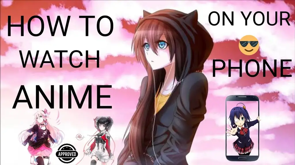 Menikmati Anime di Ponsel Gambar seseorang menonton anime di ponselnya