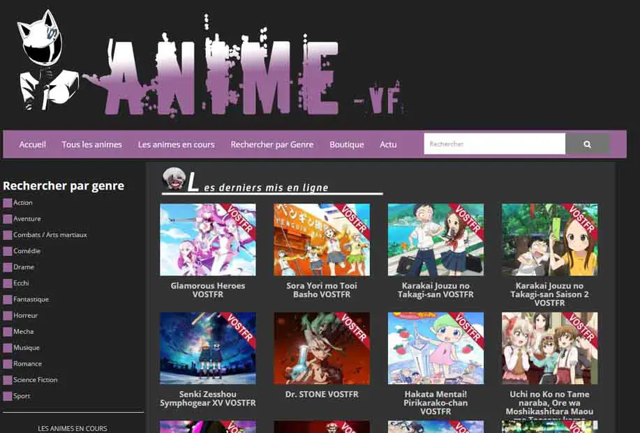 Antarmuka aplikasi streaming anime yang bagus