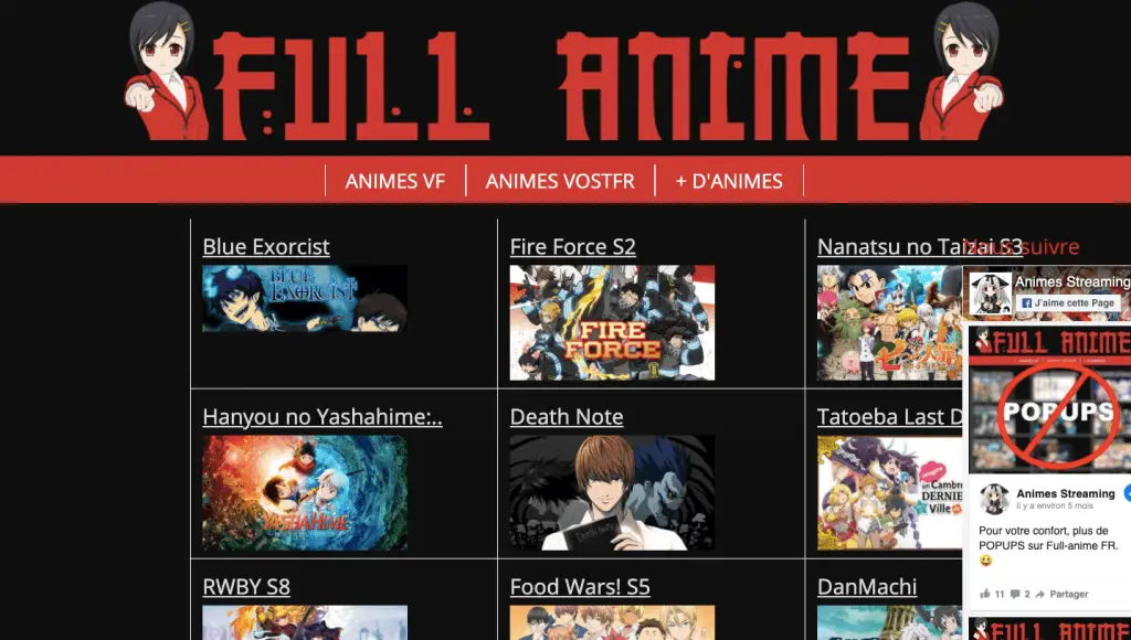Contoh antarmuka situs nonton anime Antarmuka situs streaming anime