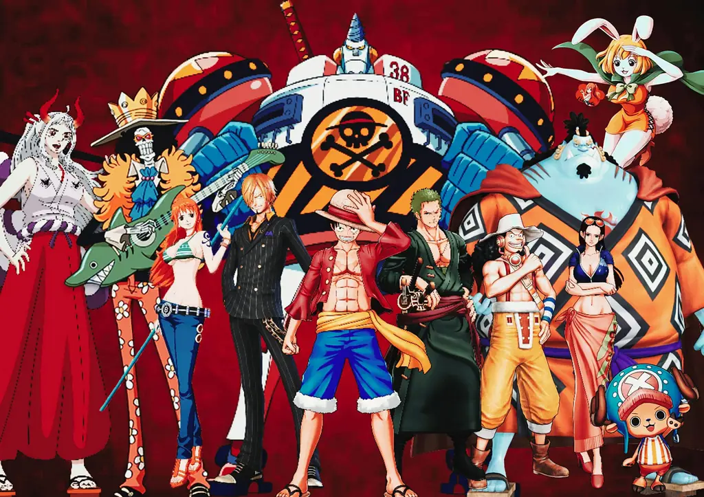 Kru Topi Jerami yang setia dan penuh semangat Gambar kru Topi Jerami One Piece