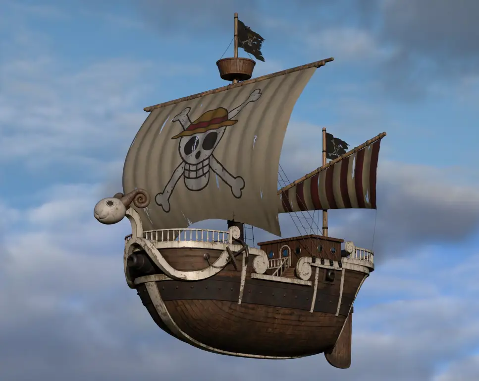 Kapal Going Merry, kapal pertama kru Topi Jerami Gambar kapal Going Merry