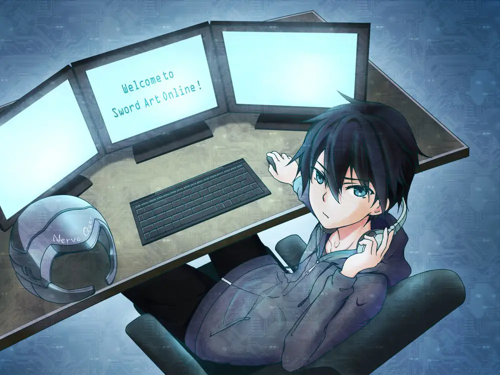 Pengalaman Menonton Anime yang Optimal Karakter anime menonton anime di laptop