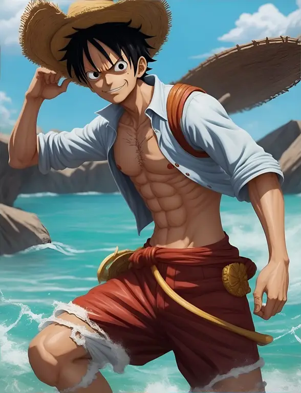 Petualangan Luffy dimulai! Gambar Monkey D Luffy dalam anime One Piece