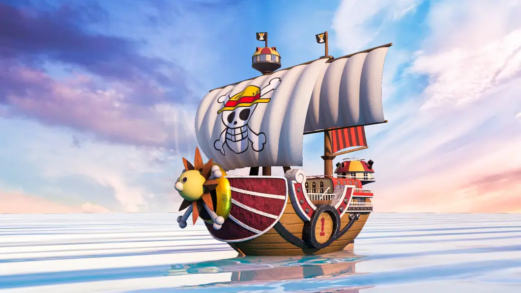 Kapal Thousand Sunny berlayar Gambar kapal Thousand Sunny