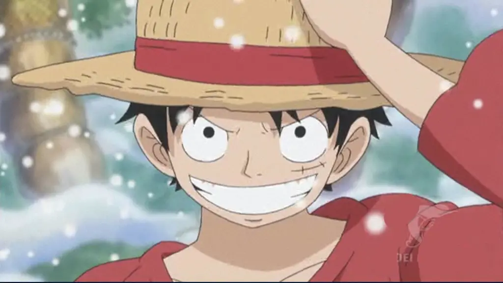 Senyum Luffy menandakan dukungan Anda untuk One Piece Gambar Luffy tersenyum