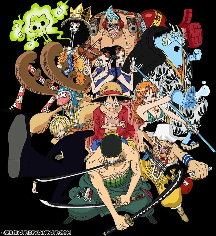 Monkey D Luffy dan Kru Topi Jeraminya Gambar Monkey D Luffy dan kru Topi Jerami