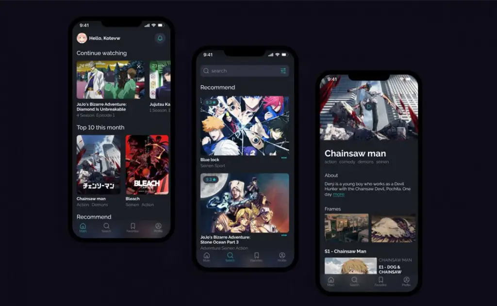 Perbandingan Antarmuka Aplikasi Nonton Anime Perbandingan antarmuka aplikasi anime