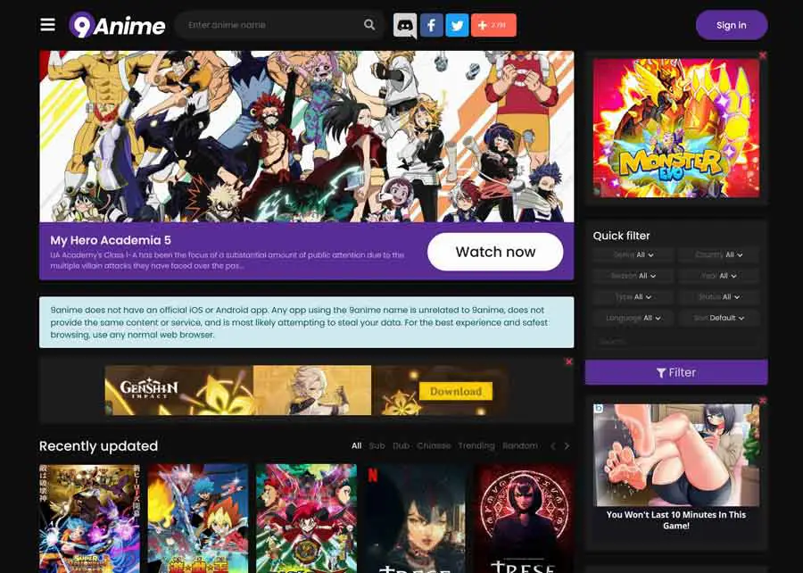 Daftar Situs dan Aplikasi Streaming Anime Gratis Terbaik