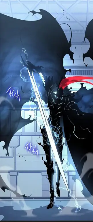 Adegan anime Solo Leveling yang penuh aksi Gambar adegan anime Solo Leveling yang menegangkan