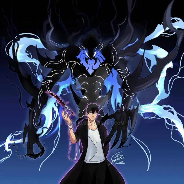 Sung Jinwoo, Hunter Terkuat Gambar karakter utama Sung Jinwoo dari anime Solo Leveling