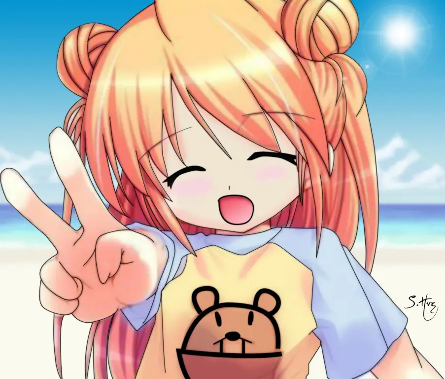 Gadis anime imut Ilustrasi gadis anime yang lucu