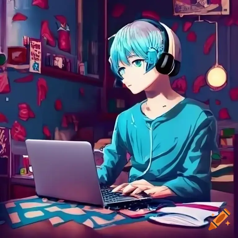 Menonton Anime dengan Aman dan Nyaman Seseorang dengan aman menonton anime di laptop