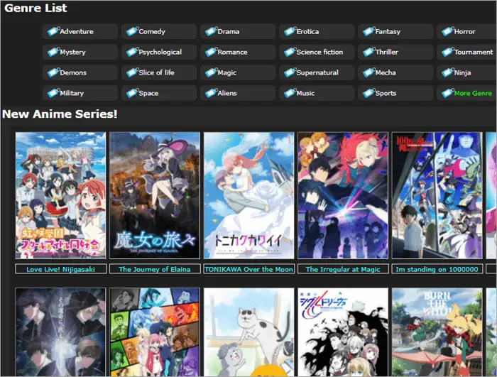Contoh antarmuka situs streaming anime yang nyaman Antarmuka situs streaming anime yang ramah pengguna