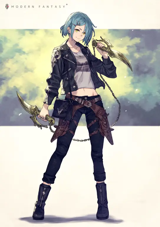 Karakter Anime Modern yang Menarik Gambar karakter dari anime modern seperti Attack on Titan, Demon Slayer, dan My Hero Academia