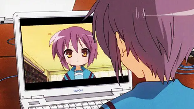 Pengalaman Menonton Anime Gambar karakter anime menonton televisi