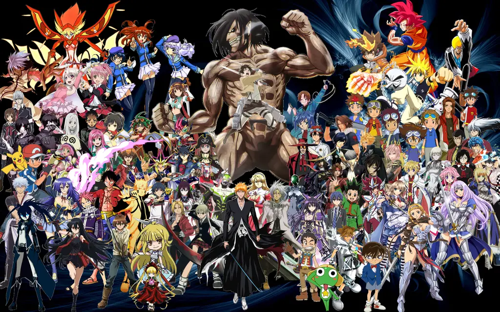Menonton Anime Bersama Teman Gambar beberapa karakter anime sedang menonton anime bersama