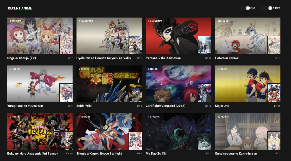 Contoh antarmuka situs streaming anime yang aman Antarmuka situs web streaming anime yang aman