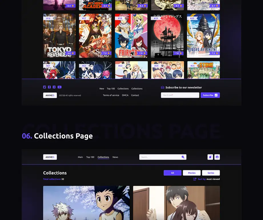 Contoh antarmuka situs streaming anime yang bagus Antarmuka situs streaming anime
