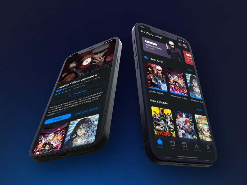 Antarmuka aplikasi streaming anime yang mudah digunakan Antarmuka aplikasi streaming anime