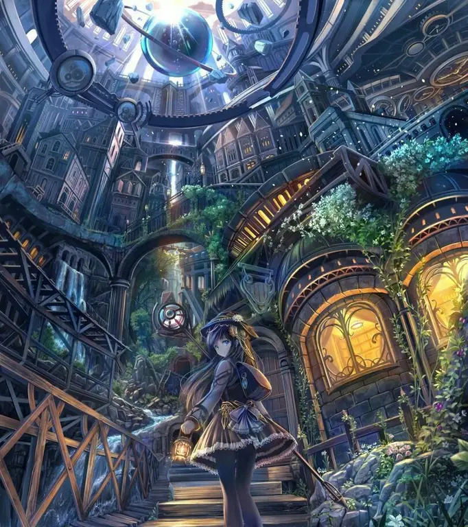 Dunia Isekai yang Menakjubkan Ilustrasi dunia fantasi anime