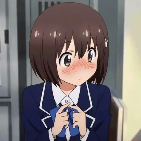 Ekspresi karakter anime yang menggemaskan Gadis anime yang lucu sedang memerah