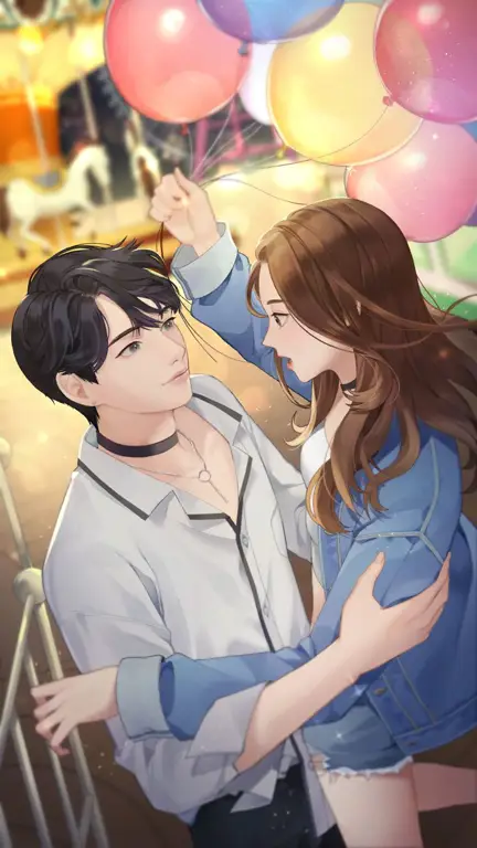 Suasana romantis dalam anime Pemandangan malam yang romantis di anime