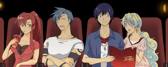 Menikmati Anime Bersama Gambar karakter anime menonton anime