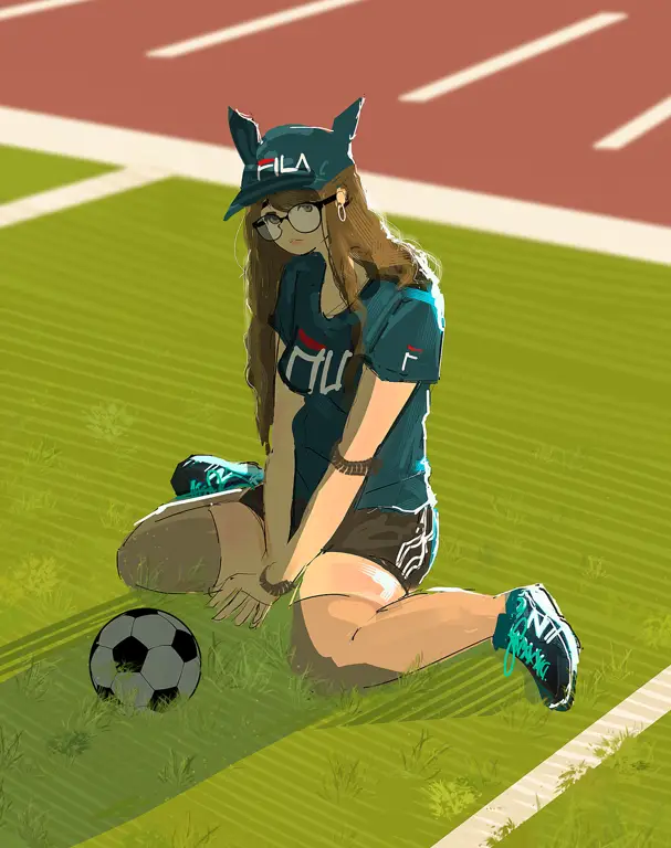 Kegembiraan Sepak Bola dalam Anime Ao Ashi Ilustrasi anime sepak bola yang dinamis