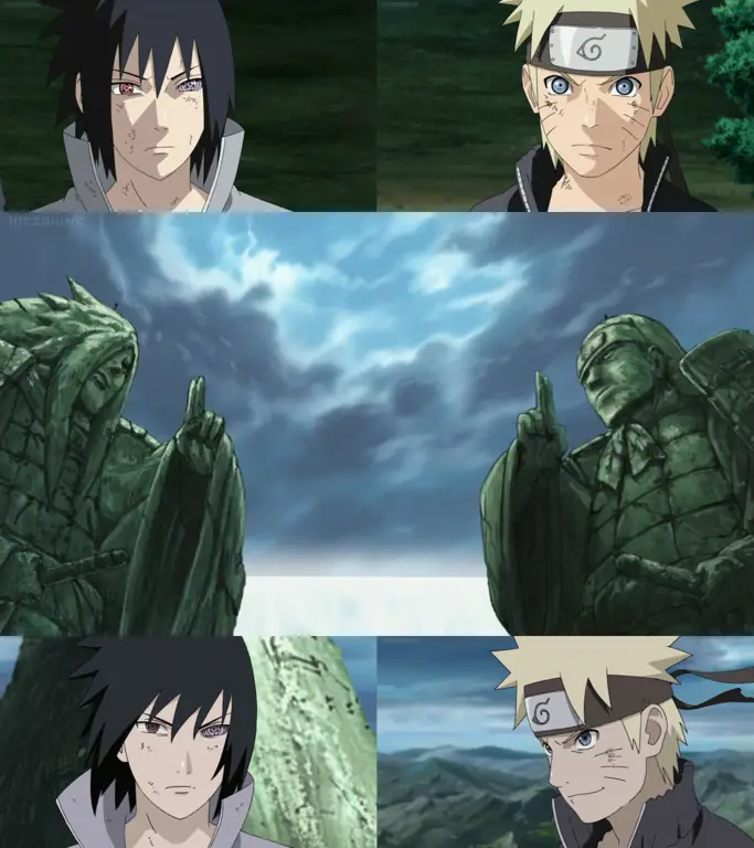Pertarungan epik Naruto dan Sasuke Gambar pertarungan Naruto dan Sasuke