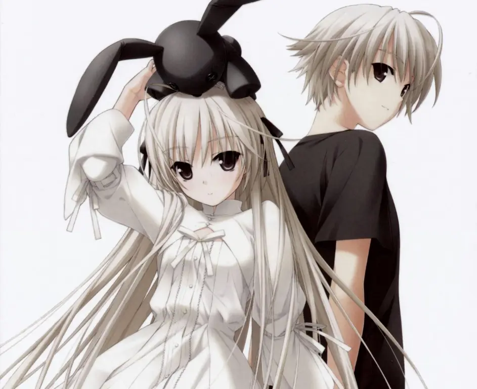 Interaksi Karakter di Yosuga no Sora Gambar karakter-karakter di Yosuga no Sora berinteraksi satu sama lain