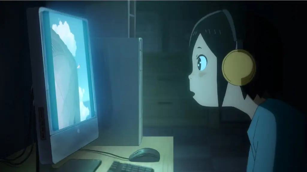 Menikmati Anime di Ponsel Karakter anime menonton anime di ponsel