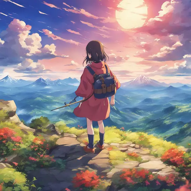 Momen-momen indah dalam anime Nonbiri Nouka Karakter anime menikmati alam