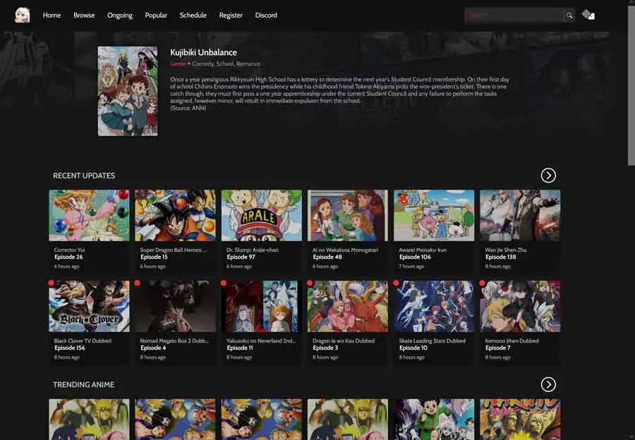 Gambar yang menampilkan beberapa situs streaming anime terbaik