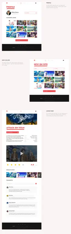 Contoh antarmuka situs streaming anime Antarmuka situs streaming anime