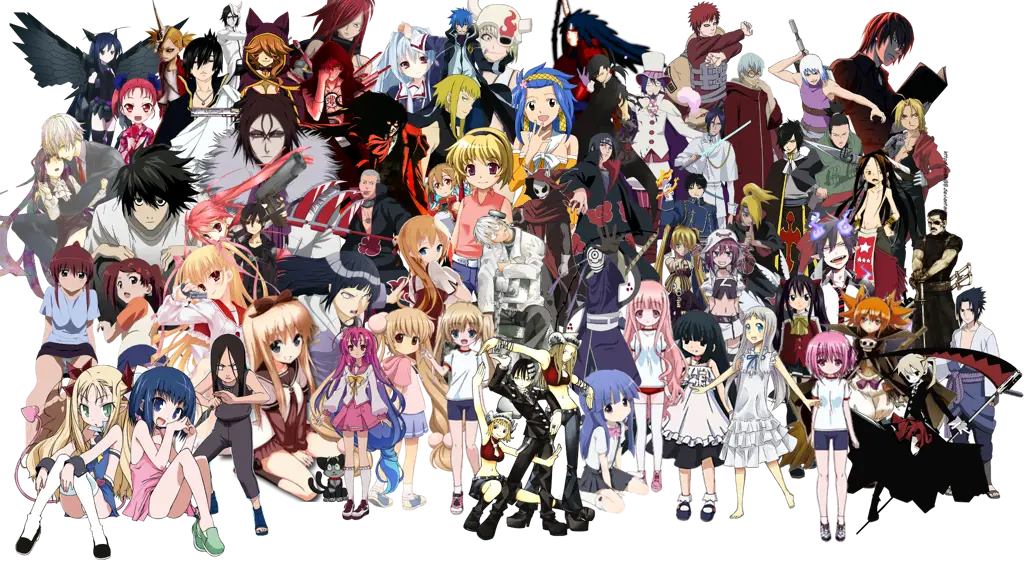 Ilustrasi karakter anime Berbagai karakter anime yang populer