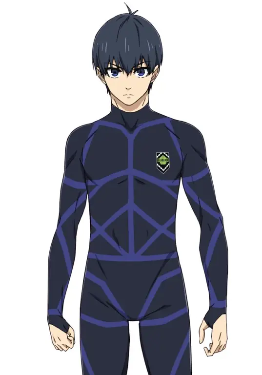 Ilustrasi Isagi Yoichi, karakter utama dalam anime Blue Lock Ilustrasi karakter Isagi Yoichi dari Blue Lock