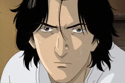 Beban Moral Dr. Tenma Dr. Kenzo Tenma, tokoh utama dalam anime Monster, dengan ekspresi penuh tekanan.
