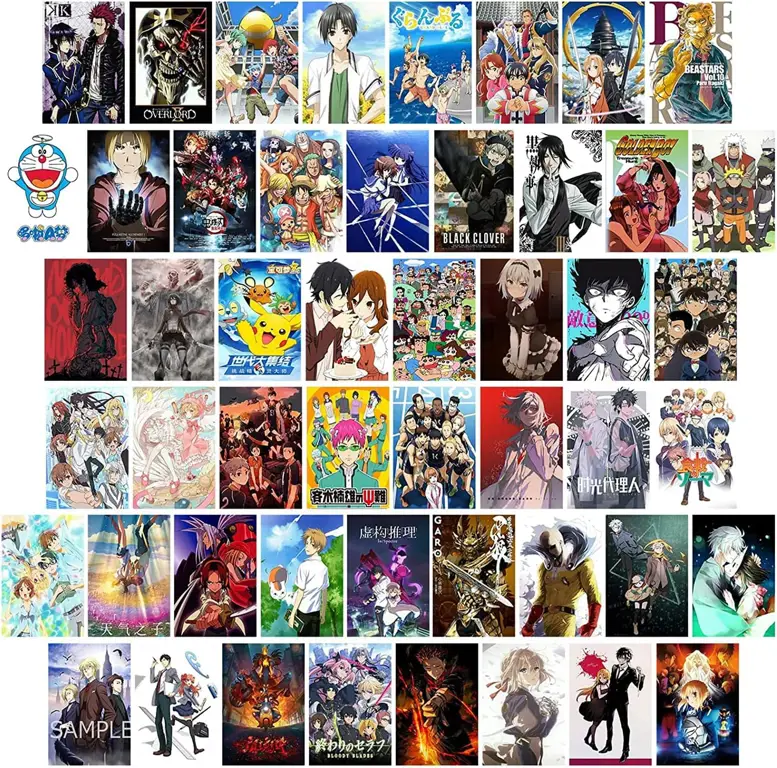 Beragam Genre Anime untuk Kamu Gambar kolase poster dari berbagai genre anime