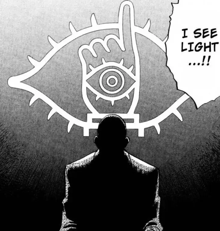 Seni grafis yang memperkuat nuansa mencekam Ilustrasi grafis anime thriller psikologis