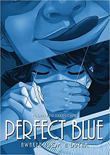 Poster Perfect Blue yang menggambarkan tema psikologis thriller Poster anime Perfect Blue dengan tema psikologis thriller