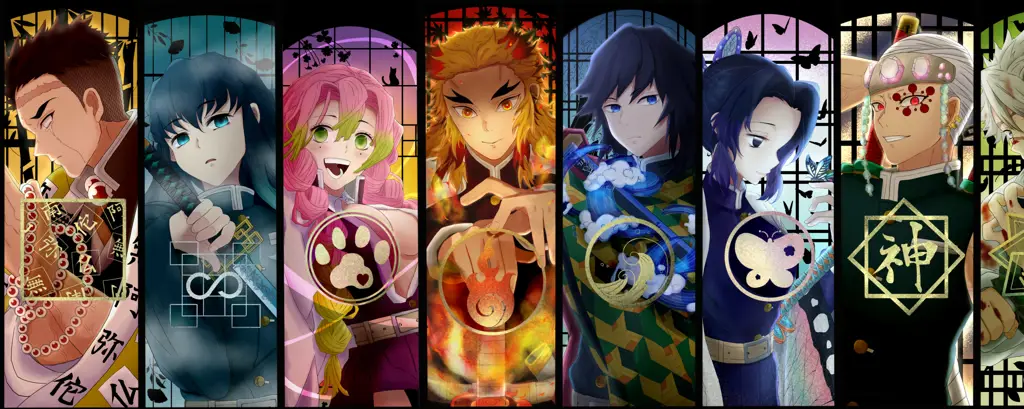 Karakter-karakter utama dalam anime Kimetsu no Yaiba Gambar para karakter utama Kimetsu no Yaiba