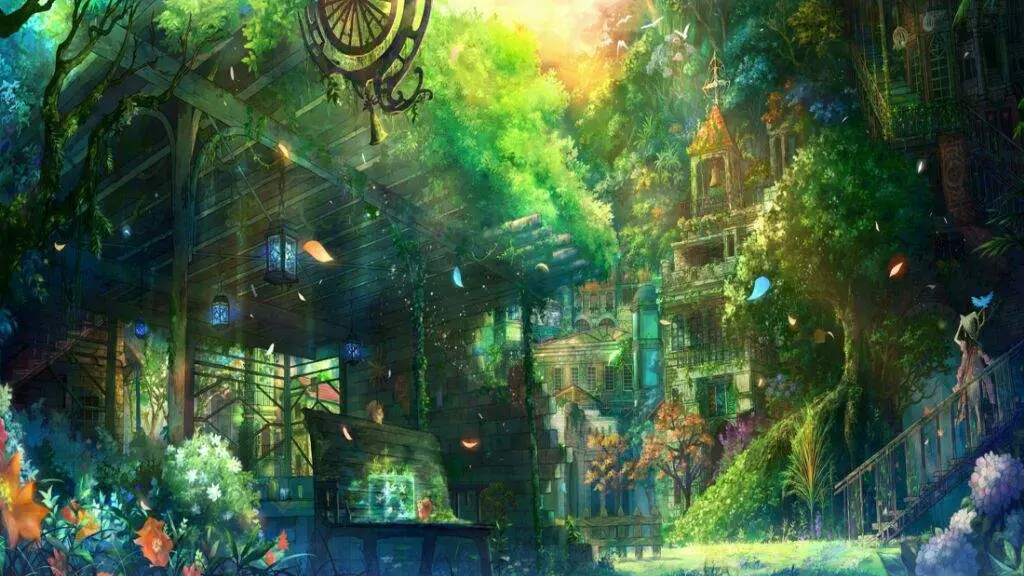 Dunia fantasi yang indah Pemandangan dunia fantasi di anime