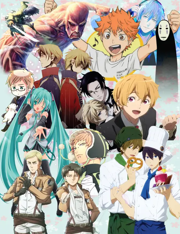 Koleksi poster anime dari berbagai judul Berbagai poster anime
